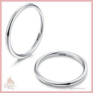 G23 Titanium Hoop Earrings Hypoallergenic Hinged Huggie Sleeper Lightweight